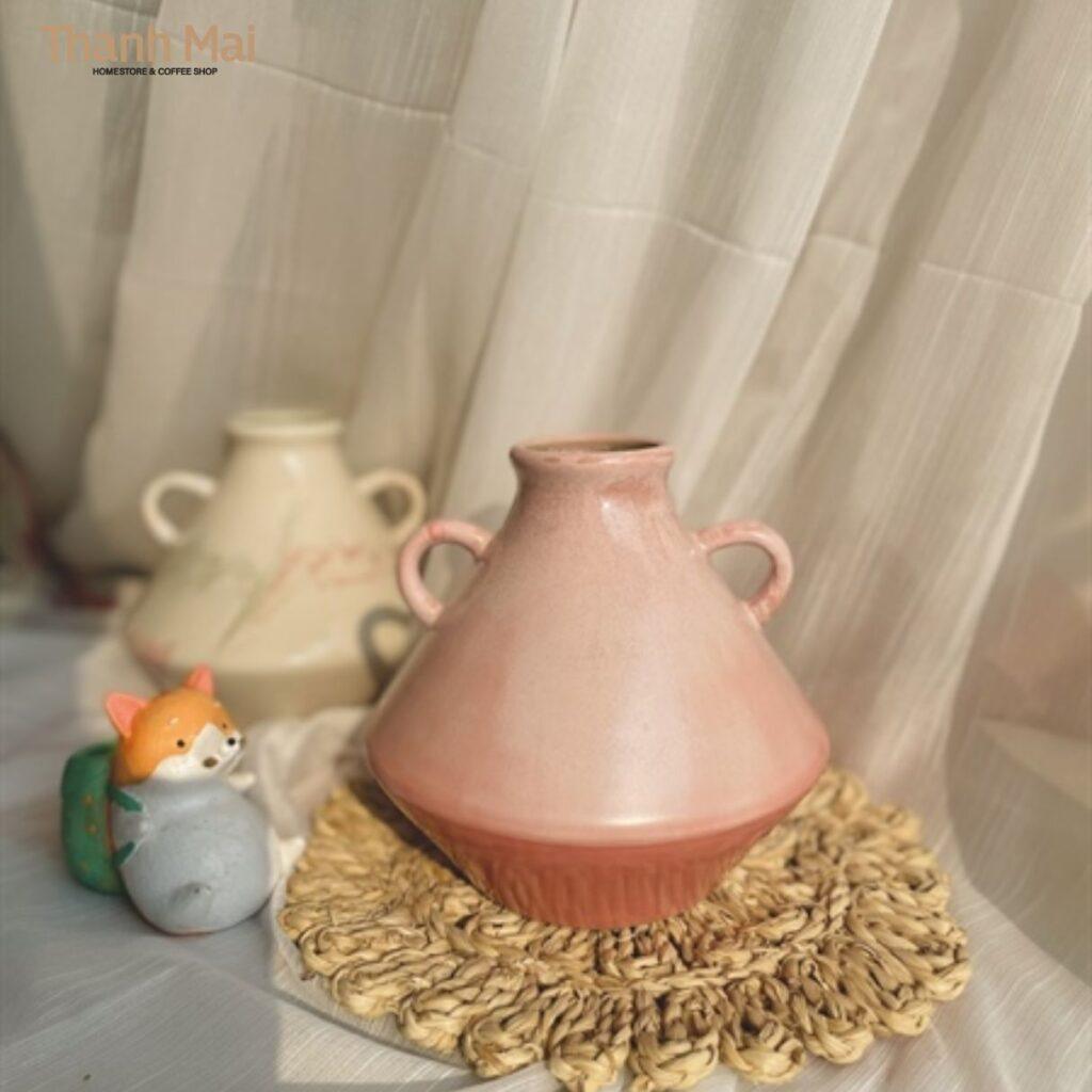 Mẫu bình hoa gốm sứ Bát Tràng tao nhã cắm hoa ngày tết