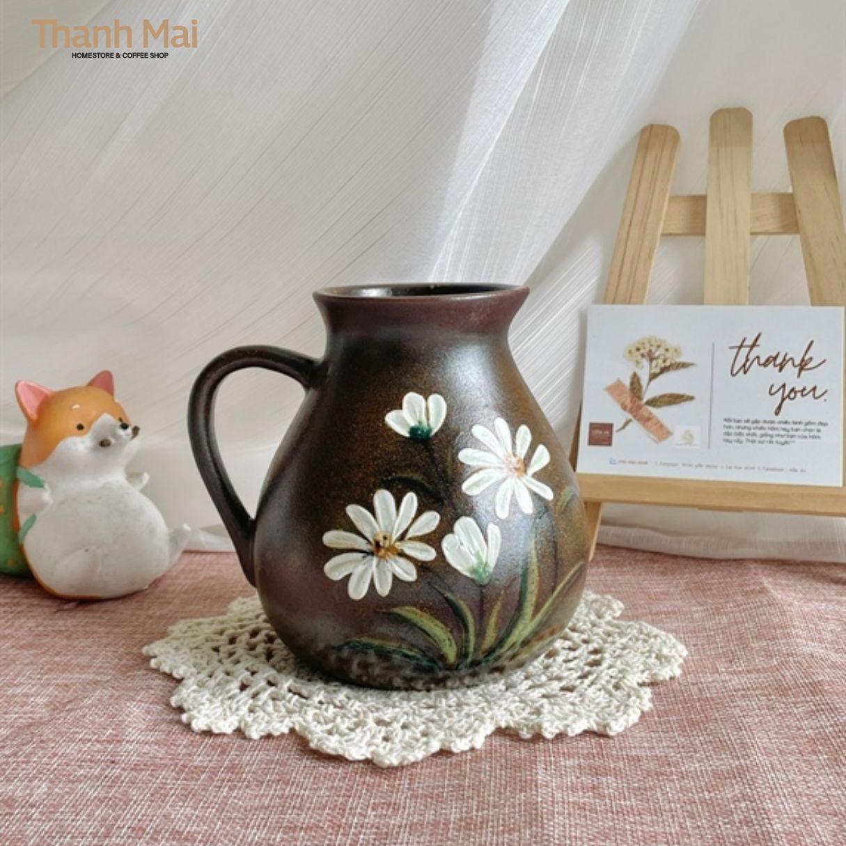 Mẫu bình hoa gốm sứ Bát Tràng tao nhã cắm hoa ngày tết