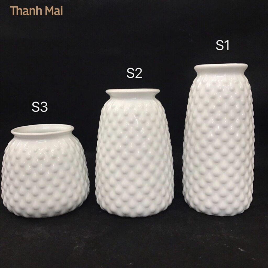 Mẫu bình hoa gốm sứ Bát Tràng tao nhã cắm hoa ngày tết