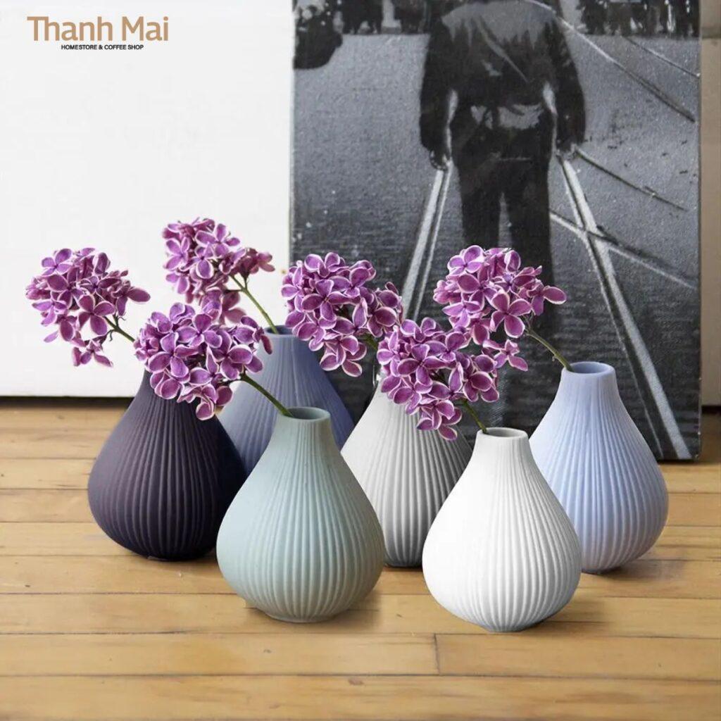 Mẫu bình hoa gốm sứ Bát Tràng tao nhã cắm hoa ngày tết