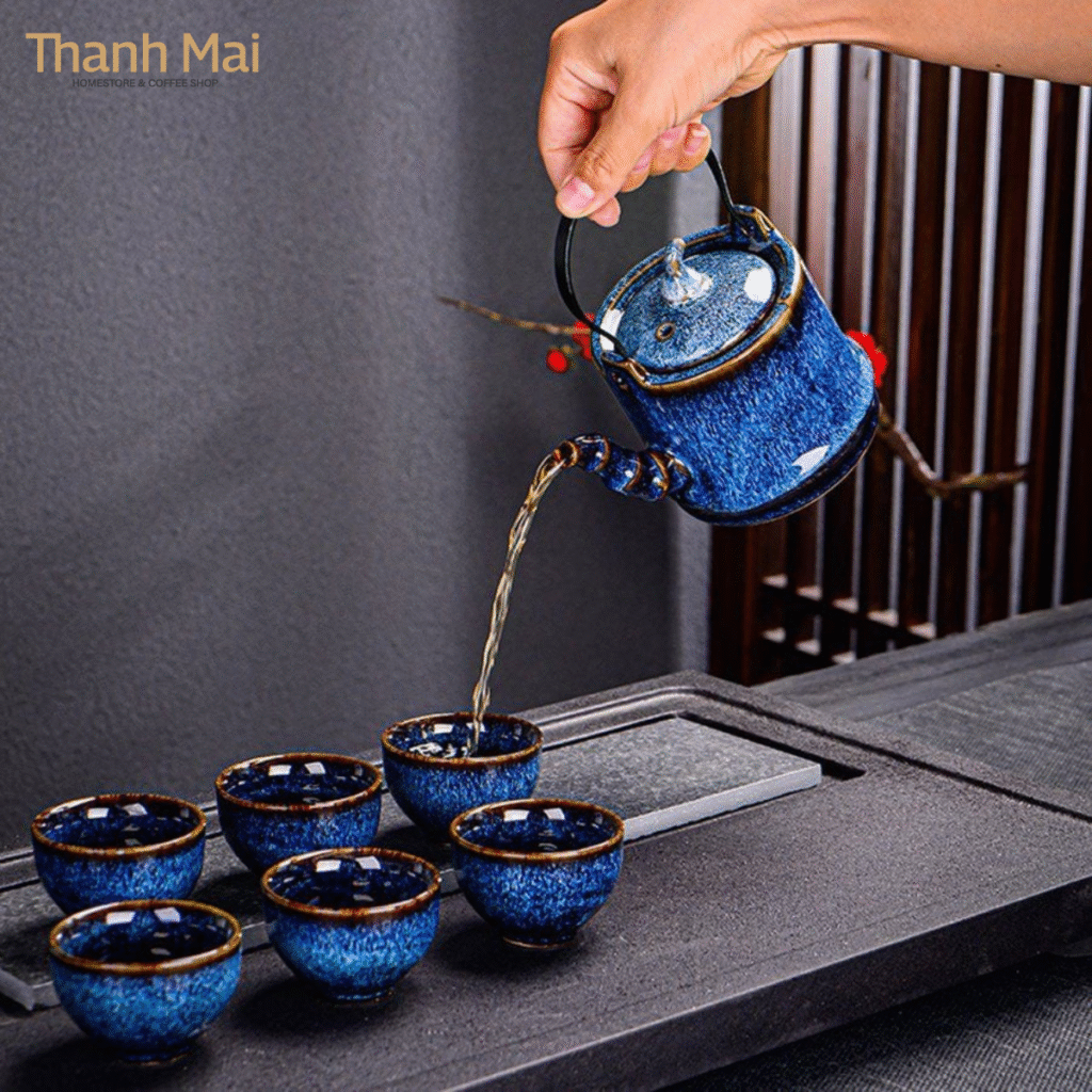 bộ ấm trà gốm sứ