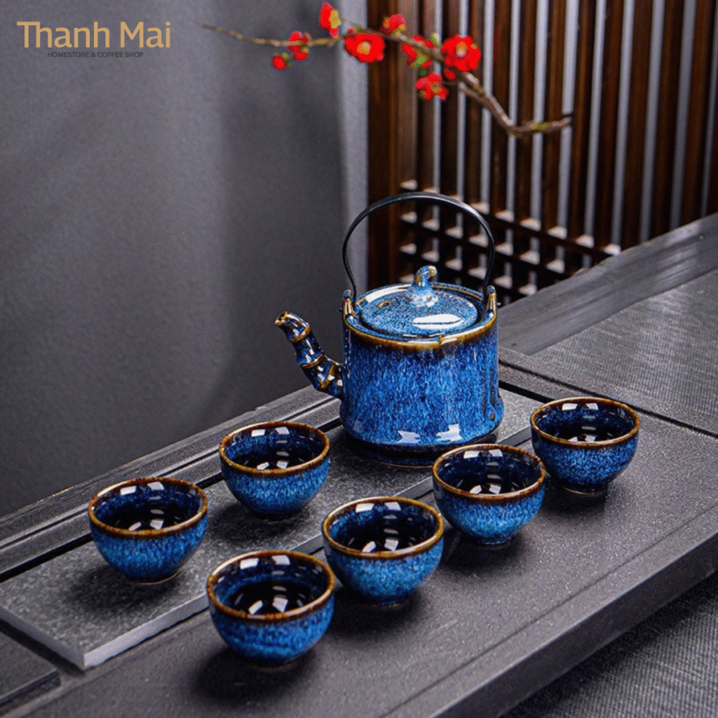 bộ ấm trà gốm sứ