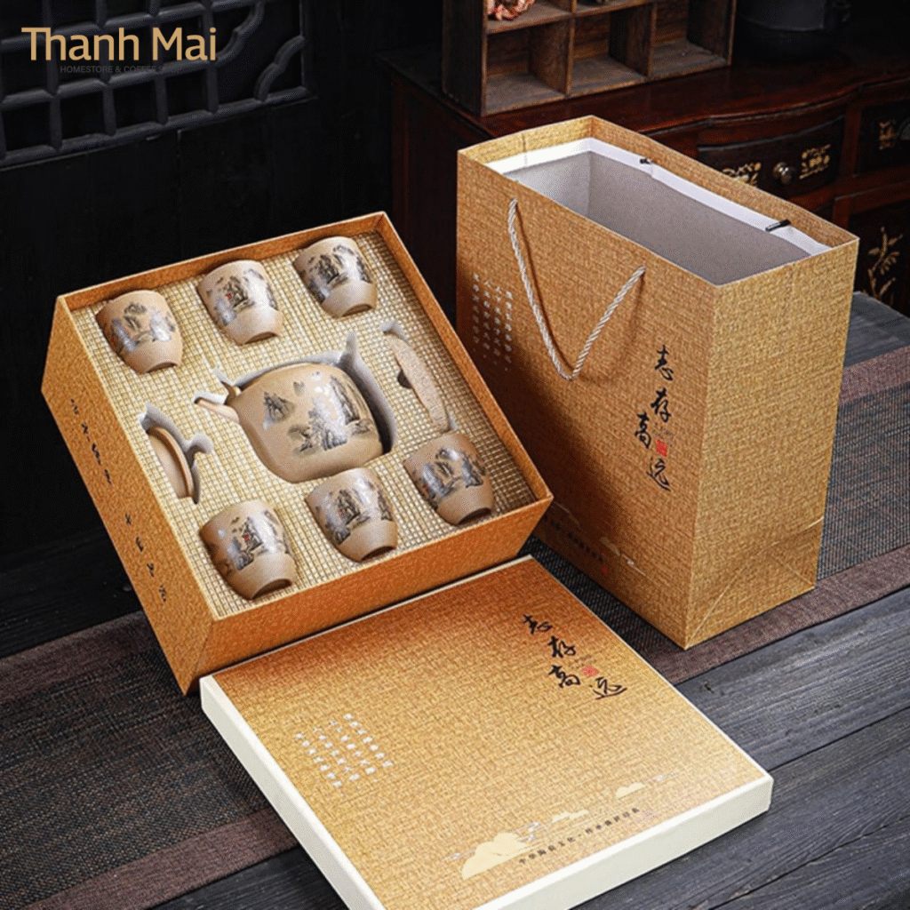 bộ ấm trà gốm sứ