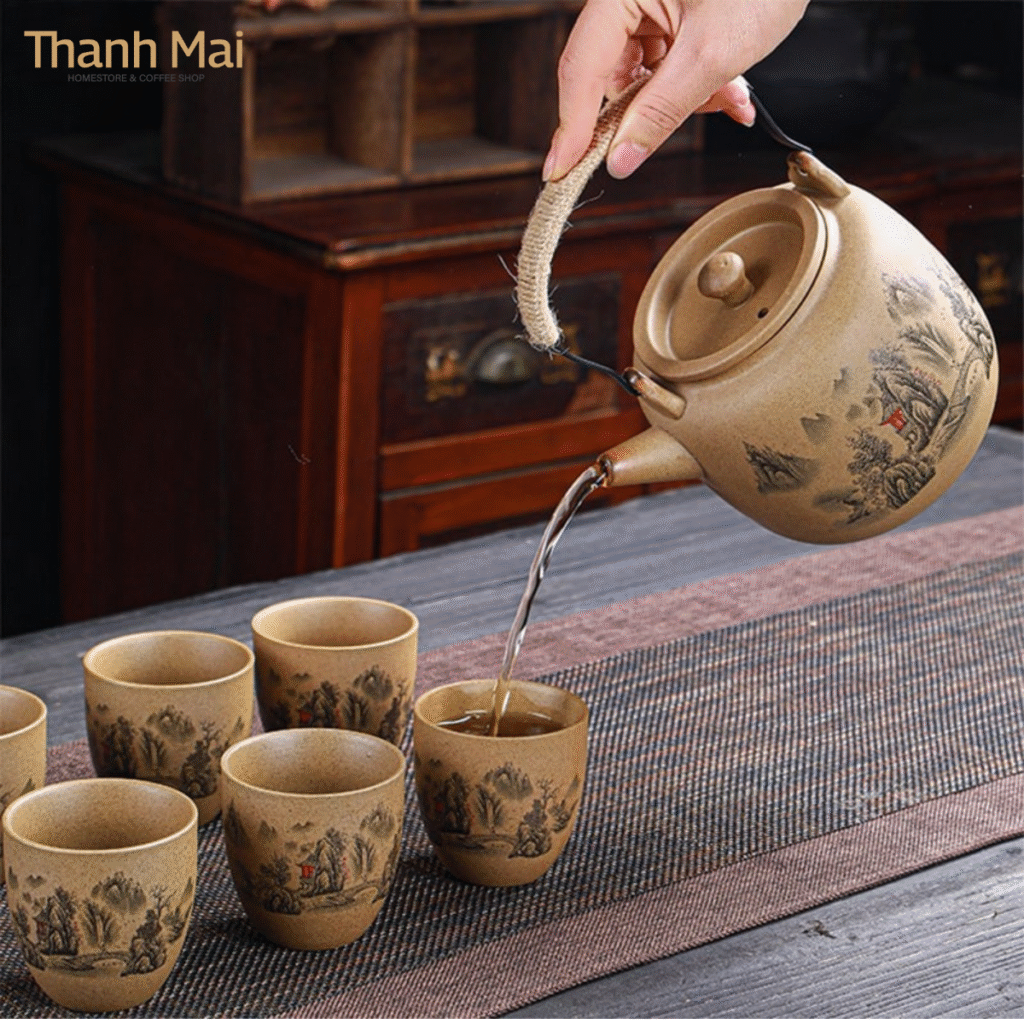 bộ ấm trà gốm sứ