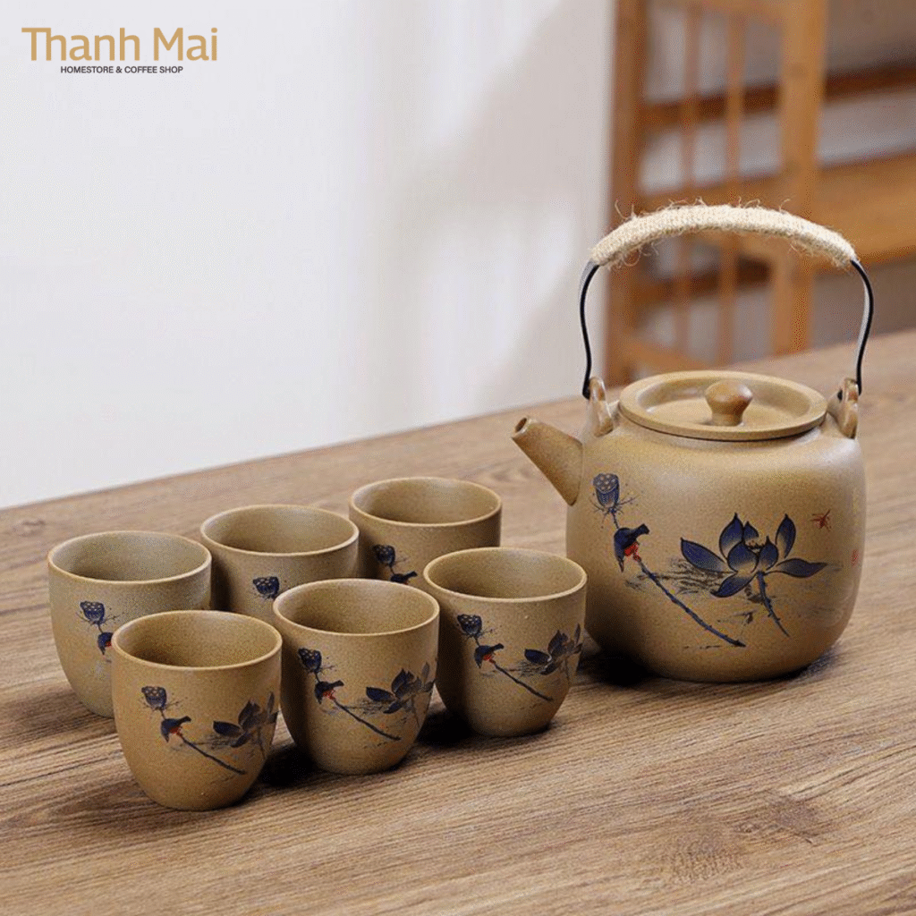 bộ ấm trà gốm sứ