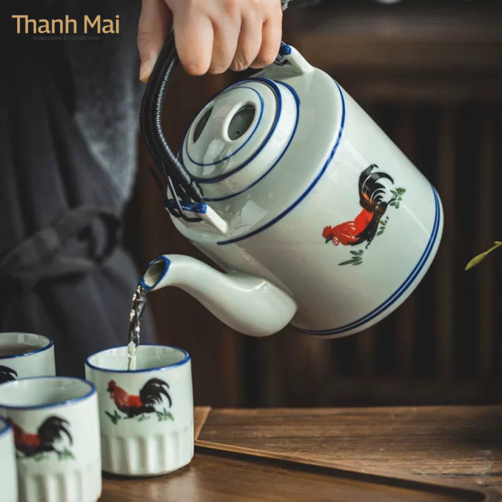 bộ ấm trà gốm sứ