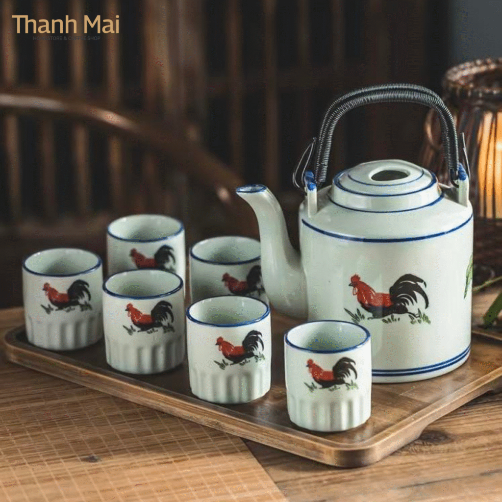bộ ấm trà gốm sứ