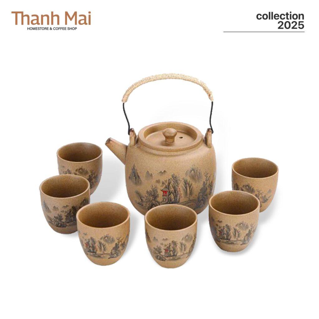 bộ ấm trà gốm sứ
