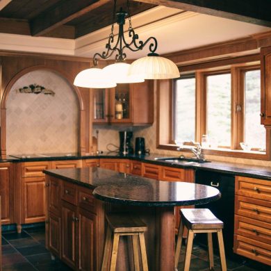 thiết kế nội thất phòng bếp kết hợp giữa phong cách Vintage và hiện đại